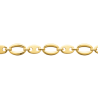 Bracelet maille grains de café et ovales acier jaune - 20 cm  - Bijouterie La Petite Française