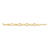 Bracelet maille grains de café et ovales acier jaune - 20 cm  - Bijouterie La Petite Française