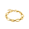 Bracelet maille grains de café et ovales acier jaune - 20 cm  - Bijouterie La Petite Française