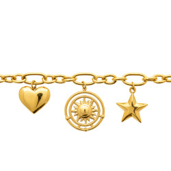Collier charm's Céleste acier doré  - Bijouterie La Petite Française