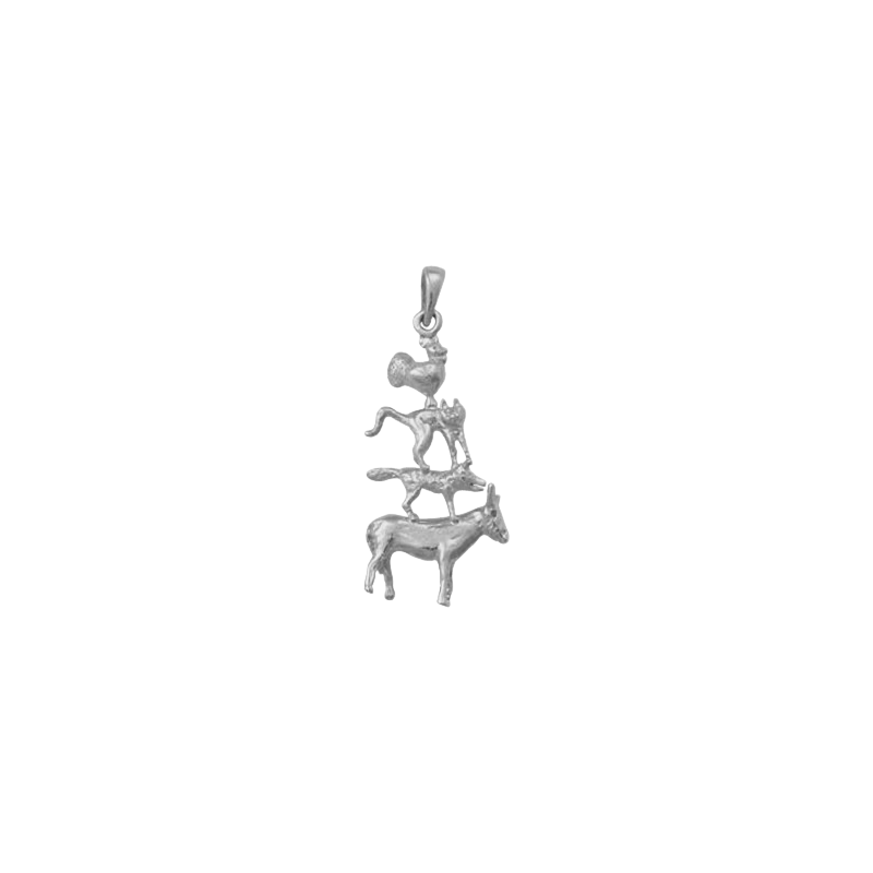 Pendentif musiciens de Brême argent - Atelier 1924 - Patrimoine Vivant Français