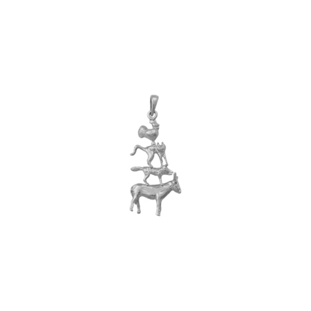 Pendentif musiciens de Brême argent - Atelier 1924 - Patrimoine Vivant Français