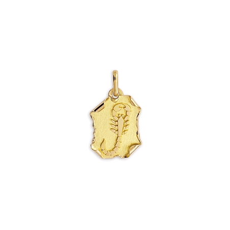 Pendentif scorpion parchemin Or 9 carats jaune - Bijouterie La Peti...