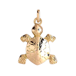 Pendentif tortue terreste  – Or 9 carats jaune ou gris – Artisanat français depuis 1954 