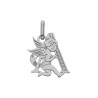 Pendentif ange lettre A  – Or 9 carats jaune ou gris – Artisanat français depuis 1954 
