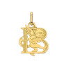 Pendentif ange lettre B  – Or 9 carats jaune ou gris – Artisanat français depuis 1954 