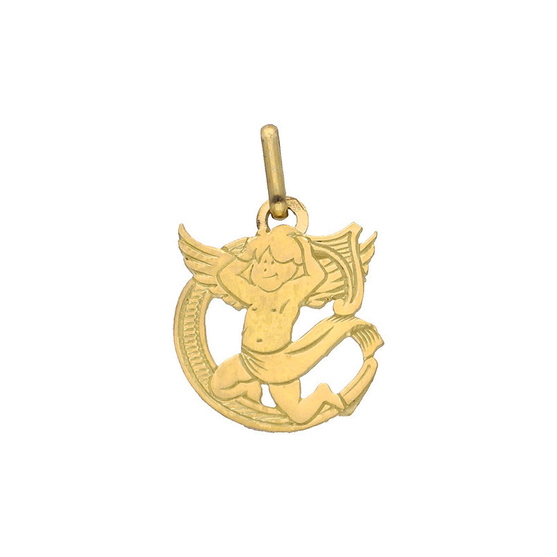 Pendentif ange lettre C  – Or 9 carats jaune ou gris – Artisanat français depuis 1954 