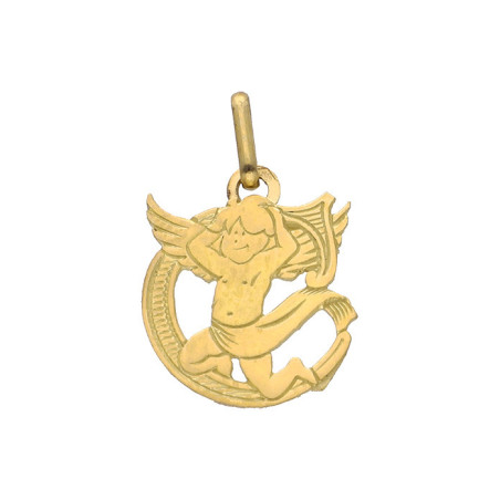 Pendentif ange lettre C  – Or 9 carats jaune ou gris – Artisanat français depuis 1954 