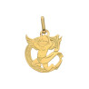 Pendentif ange lettre C  – Or 9 carats jaune ou gris – Artisanat français depuis 1954 