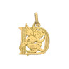 Pendentif ange lettre D  – Or 9 carats jaune ou gris – Artisanat français depuis 1954 