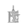 Pendentif ange lettre E  – Or 9 carats jaune ou gris – Artisanat français depuis 1954 