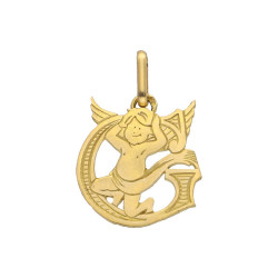 Pendentif ange lettre G  – Or 9 carats jaune ou gris – Artisanat français depuis 1954 