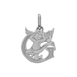 Pendentif ange lettre G  – Or 9 carats jaune ou gris – Artisanat français depuis 1954 