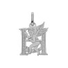 Pendentif ange lettre H  – Or 9 carats jaune ou gris – Artisanat français depuis 1954 