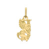 Pendentif ange lettre J  – Or 9 carats jaune ou gris – Artisanat français depuis 1954 