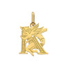 Pendentif ange lettre K  – Or 9 carats jaune ou gris – Artisanat français depuis 1954 