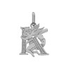 Pendentif ange lettre K  – Or 9 carats jaune ou gris – Artisanat français depuis 1954 