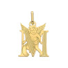 Pendentif ange lettre M  – Or 9 carats jaune ou gris – Artisanat français depuis 1954 