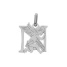 Pendentif ange lettre N  – Or 9 carats jaune ou gris – Artisanat français depuis 1954 