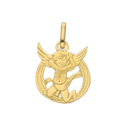 Pendentif ange lettre O  – Or 9 carats jaune ou gris – Artisanat français depuis 1954 