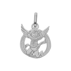 Pendentif ange lettre O  – Or 9 carats jaune ou gris – Artisanat français depuis 1954 