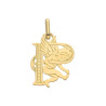 Pendentif ange lettre P  – Or 9 carats jaune ou gris – Artisanat français depuis 1954 