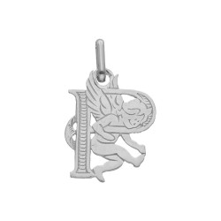 Pendentif ange lettre P  – Or 9 carats jaune ou gris – Artisanat français depuis 1954 