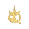 Pendentif ange lettre Q  – Or 9 carats jaune ou gris – Artisanat français depuis 1954 