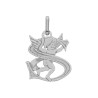 Pendentif ange lettre S  – Or 9 carats jaune ou gris – Artisanat français depuis 1954  