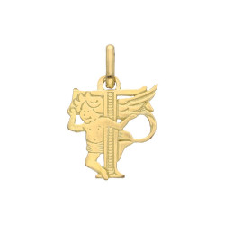 Pendentif ange lettre T  – Or 9 carats jaune ou gris – Artisanat français depuis 1954 