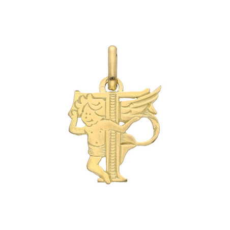 Pendentif ange lettre T  – Or 9 carats jaune ou gris – Artisanat français depuis 1954 