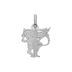 Pendentif ange lettre T  – Or 9 carats jaune ou gris – Artisanat français depuis 1954 