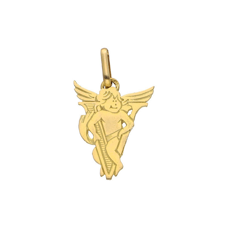Pendentif ange lettre V Or  9 carats  