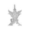 Pendentif ange lettre X  – Or 9 carats jaune ou gris – Artisanat français depuis 1954 
