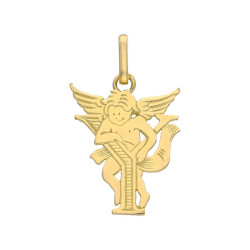 Pendentif ange lettre Y  – Or 9 carats jaune ou gris – Artisanat français depuis 1954 