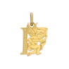 Pendentif ange lettre F  – Or 9 carats jaune ou gris – Artisanat français depuis 1954 