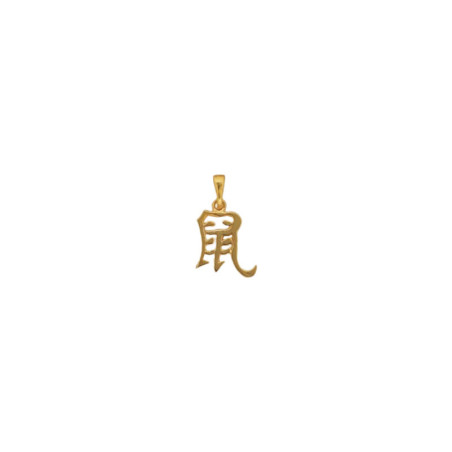 Pendentif signe Chinois rat plaqué Or - Atelier 1924 - Patrimoine Vivant Français