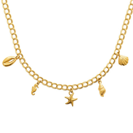 Collier charm's Marina acier doré  - Bijouterie La Petite Française