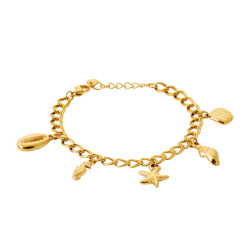 Bracelet charm's Marina acier doré  - Bijouterie La Petite Française