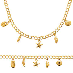 Collier charm's Marina acier doré  - Bijouterie La Petite Française