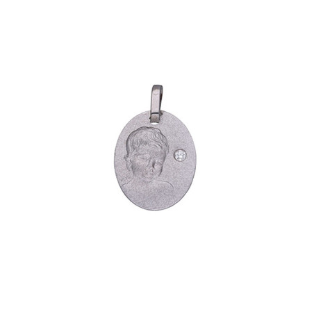 Médaille enfant - Argent  et diamant – Artisanat Français depuis 1954  - Bijouterie La Petite Française