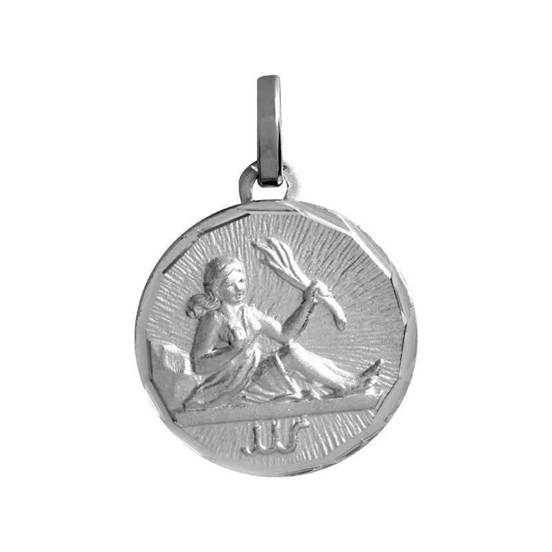  Pendentif vierge rond lapidé - Argent – Artisanat Français depuis 1954 