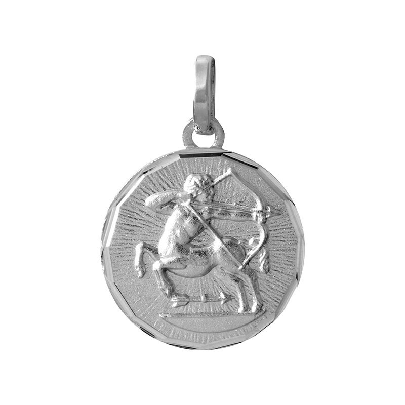  Pendentif sagittaire rond lapidé - Argent – Artisanat Français depuis 1954 