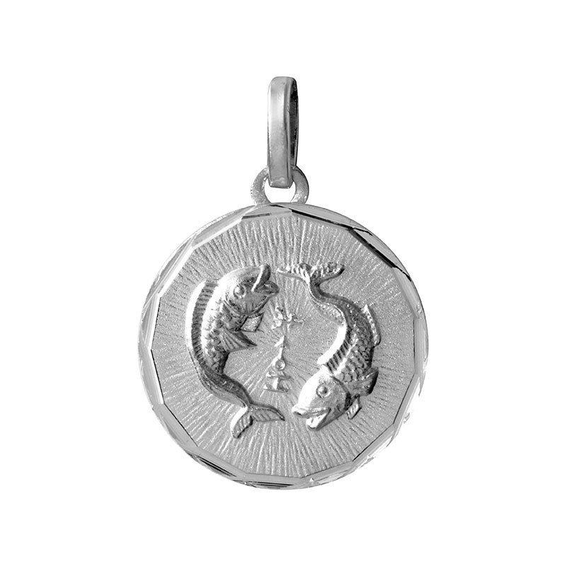  Pendentif poissons rond lapidé - Argent – Artisanat Français depuis 1954 