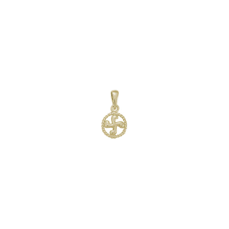 Croix Basque cercle PM argent - La Petite Française
