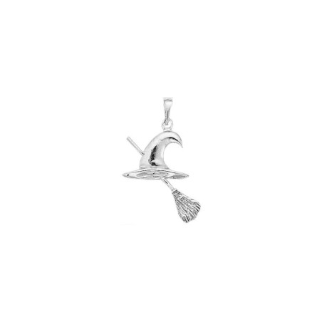 Pendentif chapeau et balai de sorcière – Argent – Atelier 1924 – Patrimoine Vivant Français 