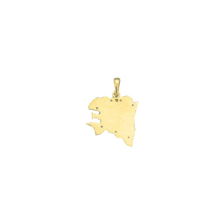 Pendentif carte Bretagne historique   – Or 18 carats jaune, gris ou rose – Atelier 1924 - Patrimoine Vivant Français  - 29 MM 