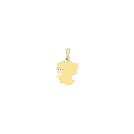 Pendentif carte Finistère- Plaqué Or - jaune ou rose - Atelier 1924 - Patrimoine Vivant Français 