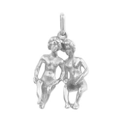 Pendentif gémeaux – Or 9 carats jaune ou gris – Artisanat français depuis 1954 