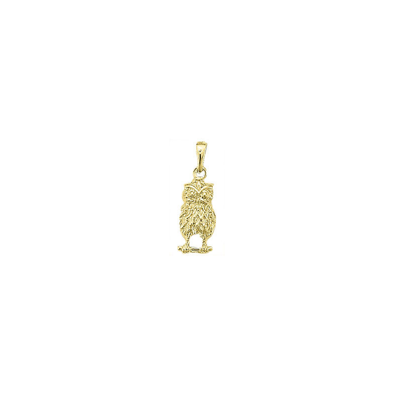 Pendentif chouette sur une branche  - Or 18 carats jaune, gris ou rose – Atelier 1924 - Patrimoine Vivant Français  